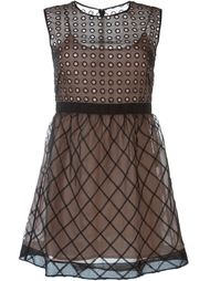 расклешенное короткое платье с вышивкой Red Valentino