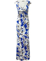 платье с принтом перьев Roberto Cavalli
