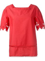 топ с вышивкой на рукавах Blumarine