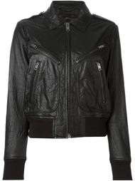 кожаная куртка с карманами на молнии  Diesel