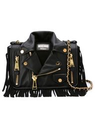 сумка в виде байкерской куртки с бахромой Moschino