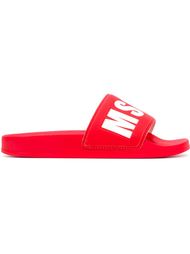 шлепанцы с принтом логотипа MSGM