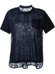 футболка с кружевной панелью Sacai
