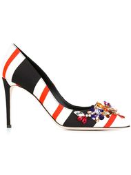 декорированные туфли в полоску  Dolce &amp; Gabbana