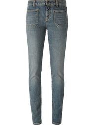 узкие джины с линялым эффектом Saint Laurent