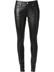 брюки с кожаным эффектом Saint Laurent