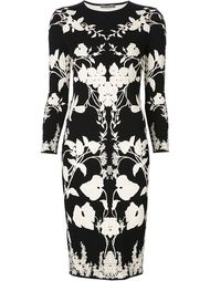 трикотажное платье с цветочным рисунком Alexander McQueen