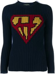 свитер 'Superman' ребристой вязки Valentino