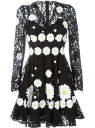 кружевное платье с аппликацией  Dolce &amp; Gabbana