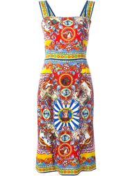 платье с принтом Carretto Siciliano  Dolce &amp; Gabbana