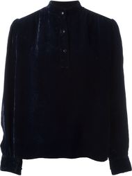 бархатная блузка на пуговицах Yves Saint Laurent Vintage