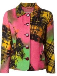 жаккардовый пиджак с крупными пуговицами Moschino Vintage