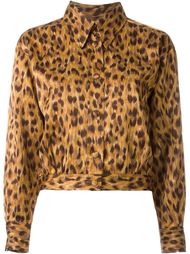 укороченный пиджак с животным принтом Moschino Vintage