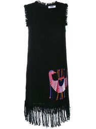 платье с вышивкой и бахромой MSGM