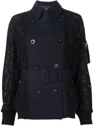 кружевная куртка-бомбер с поясом Sacai