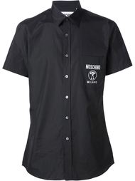 рубашка с логотипом спереди Moschino