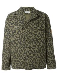 куртка с леопардовым принтом   Saint Laurent