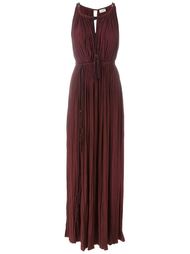 плиссированное платье макси Lanvin