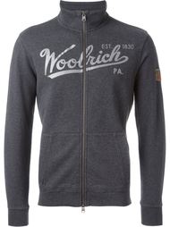 толстовка на молнии с принтом логотипа Woolrich