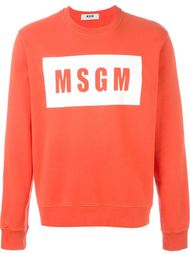 толстовка с принтом логотипа   MSGM