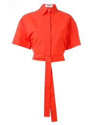 укороченная рубашка с завязкой на поясе MSGM
