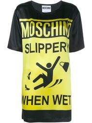 платье-футболка с принтом 'Slippery' Moschino