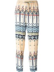 брюки с цветочным принтом Etro