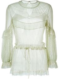 блузка с вышивкой и рюшами Givenchy