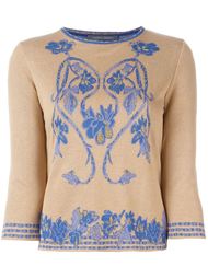 жаккардовый джемпер с цветочным принтом Alberta Ferretti