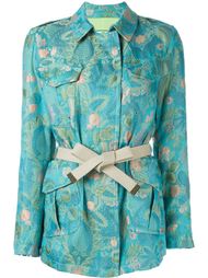 пиджак с поясом с цветочным принтом Etro