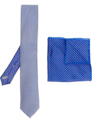 галстук и нагрудный платок с мелким узором Canali
