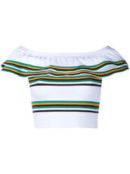 полосатый топ с открытыми плечами MSGM