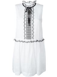 полу-прозрачное платье с вышивкой  Red Valentino