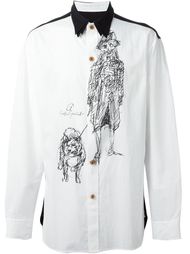 рубашка с контрастным воротником   Yohji Yamamoto