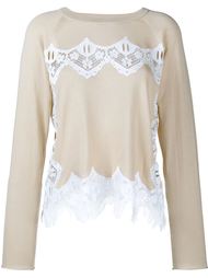 свитер с кружевными вставками Chloé