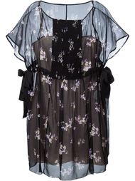 короткое платье с цветочным принтом Red Valentino