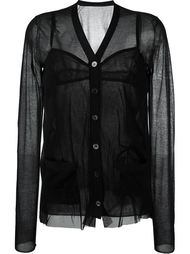 прозрачная блузка  c V-образным вырезом Sacai