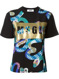 футболка с принтом логотипа  MSGM