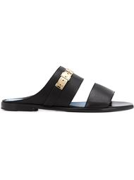 сандалии с золотистой деталью Lanvin
