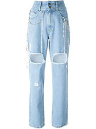 джинсы с рваными деталями Filles A Papa