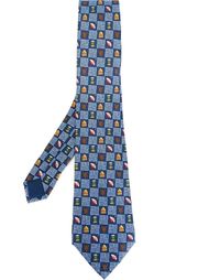 галстук с принтом предметов аборигенов Hermès Vintage
