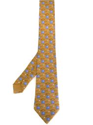 галстук с принтом бегемотов Hermès Vintage
