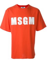 футболка с принтом логотипа   MSGM