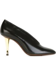 туфли на золотистом каблуке Lanvin