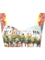 топ-бралет с принтом 'Carretto Siciliano' Dolce &amp; Gabbana