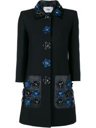 пальто с цветочным украшением Fendi