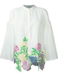 блузка с цветочной вышивкой и широкими рукавами Blumarine