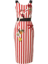 полосатое декорированное платье Dolce &amp; Gabbana