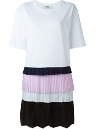 платье с контрастным поясом  MSGM