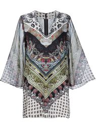 платье-кафтан с комбинированным принтом Alice+Olivia